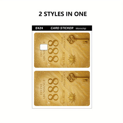 Golden 888 Pattern Sticker Set, Durable Privacy Stickers, Available in 1/2/4pcs Sets, Made of PVC Material, Suitable for Credit Cards, Transit Cards, Debit Cards, And More, Protects Bank Cards, Scratch-Resistant, Removable Se