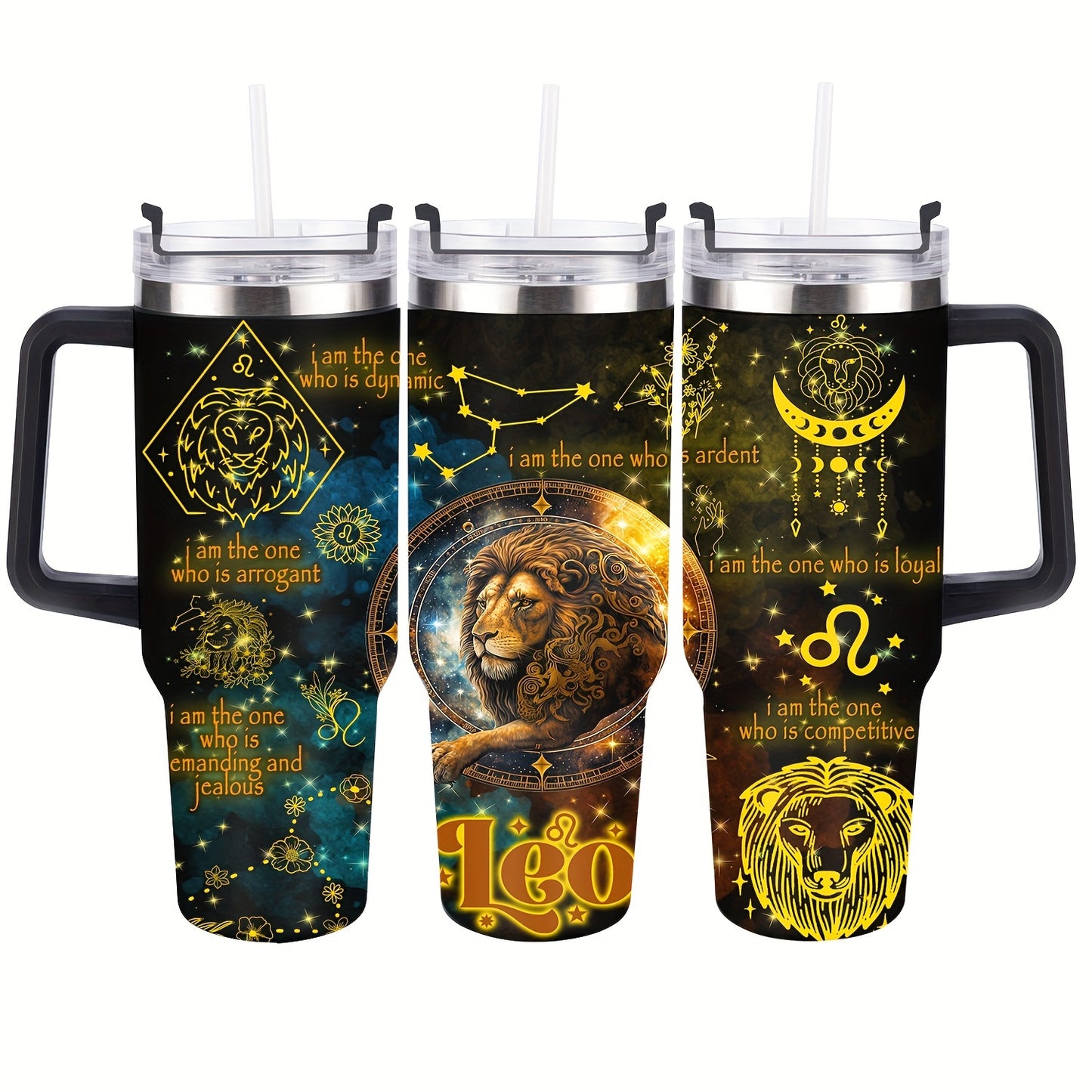 40oz Constellation-Themed Stainless Steel Tumbler with Lid - Double Wall Insulated, Break-Resistant Water Bottle for All Seasons - Perfect for Outdoor Adventures & Holiday Gifts, Vacuum Insulated, Summer Winter Drinkware, Bes