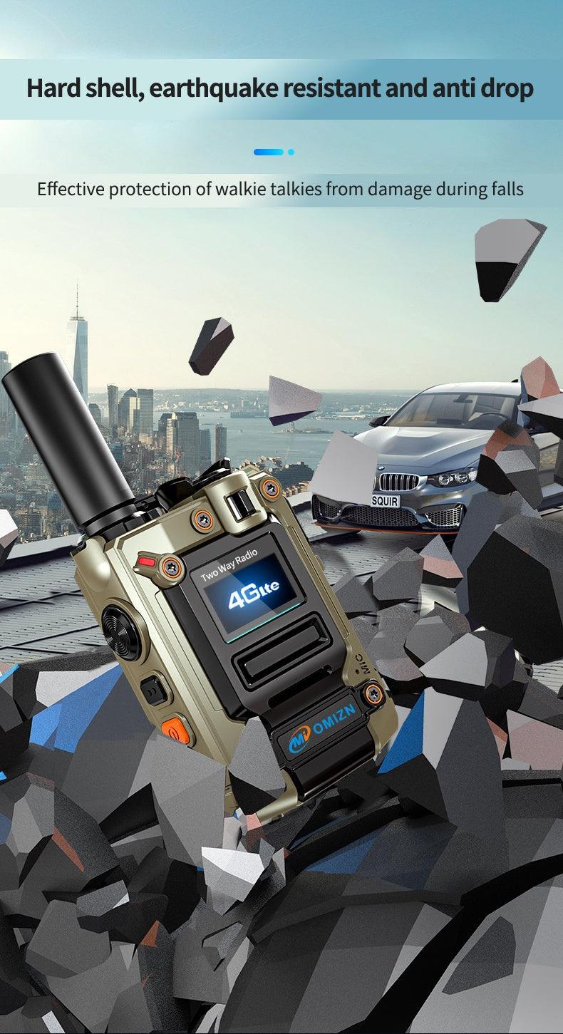 Global Walkie Talkie 5000 Km Real-Time Call, Two-Way Radio PTT with Flashlight, Aluminum Alloy Body, Includes 2.4G/3G/4G/5G and Other Functions, Rechargeable Battery, 172 Countries Coverage, Portable Wireless Mobilizer for Hi