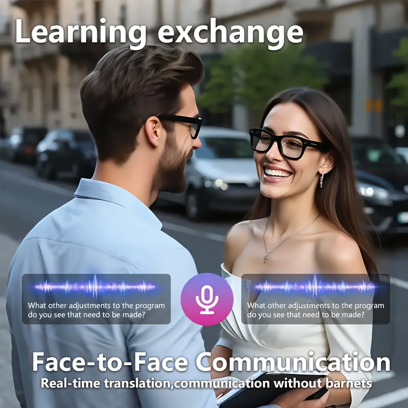 AI Smart Camera Glasses with Wireless 1080P HD Video Recording, Real-Time Translation, Hands-Free Voice Calling, Auto-Tinting Optical Lenses