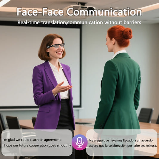 AI Smart Glasses with 160 Languages Real Time Translation Support, Chat GPT System, Multi-functional Audio Glasses for Men And Women, Built-in Microphone And Speaker, Calls Music Playback And Hands-Free Calling, Physical Colo