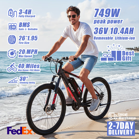 Victor 26" Electric Bike for Adults, Electric Mountain Bike with 36V 10.4Ah Removable Battery, Cheap And E-Bike for Men & Women, Suitable for Commuting Exercise, Meeting Complex Terrain Riding Needs And Enjoying Leisure Time