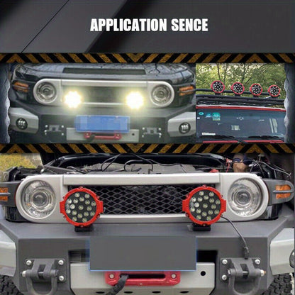 2/4pcs 7 Inch Round LED Lights Pods Bar LED Driving Lamps SUV Offroad Truck
