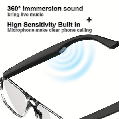 All-in-One Smart Glasses: Advanced blue light filtering & photochromic lenses, open-ear HD audio, and ultra-lightweight design. Enjoy seamless calls, music, and all-day comfort.