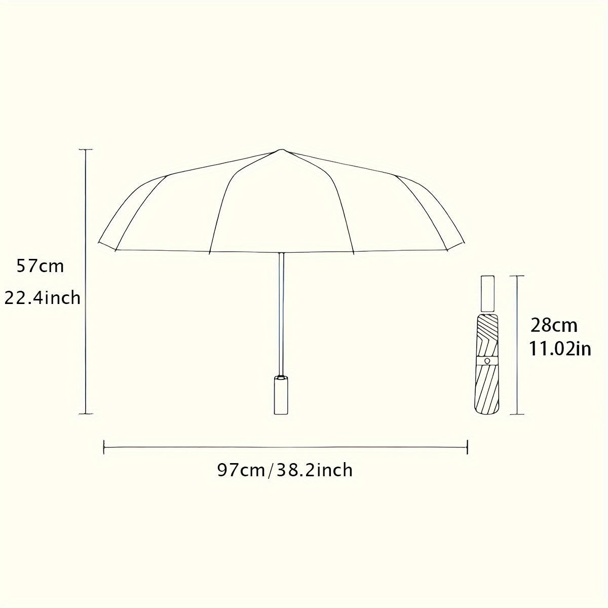 Automatic Opening/Closing Umbrella with Black Griffin & Grand Tartaria Emblem - 8-Rib Windproof Design, Automatic Folding/Unfolding, Compact & Portable Collapsible Umbrella with Ergonomic Handle - Ideal for Travel, Christmas/