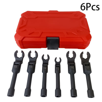 6 adjustable nozzle oil pipe wrenches, interchangeable open-end wrenches, can be used for repairing bicycles, cars, machines, product assembly, etc. Suitable for daily household maintenance