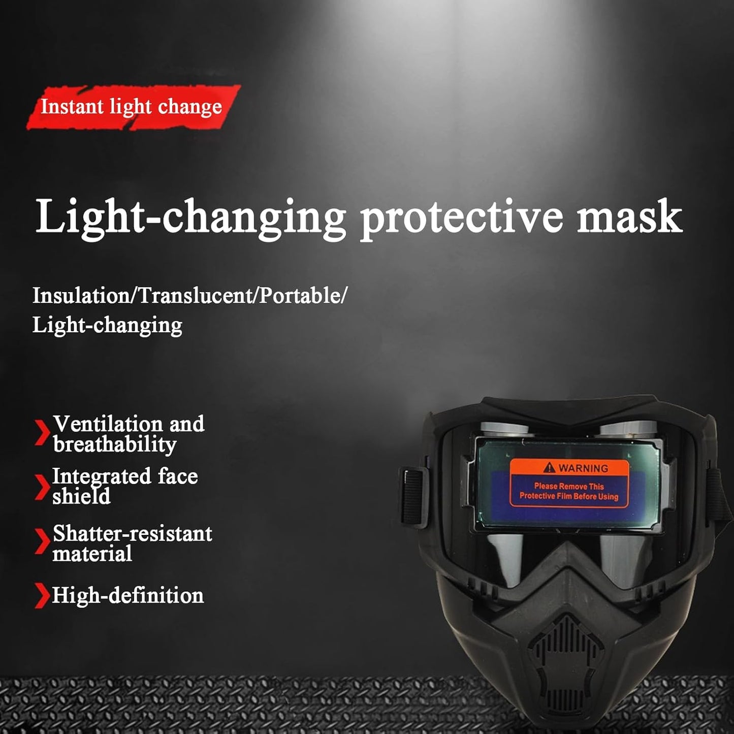 Welding Auto Darkening-Full Face Welding Helmet-Glare Blocking Face Protector, Arc Flash Shield Heat-Insulating Helmet, Eye Protection Gear for Professional Welders-UV IR Protection for Woodworking Metalworking Sanding Mowing