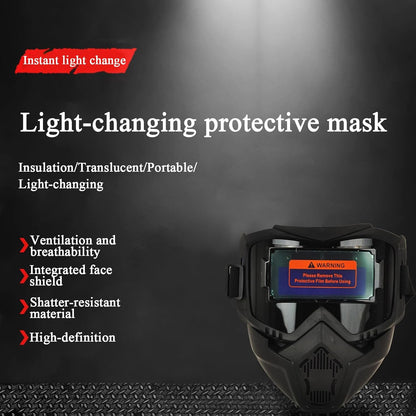Welding Auto Darkening-Full Face Welding Helmet-Glare Blocking Face Protector, Arc Flash Shield Heat-Insulating Helmet, Eye Protection Gear for Professional Welders-UV IR Protection for Woodworking Metalworking Sanding Mowing