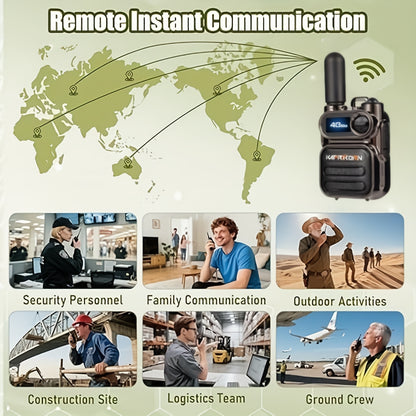 Global Walkie Talkie 4G LTE, UltraCompact, Long Standby, USB Charge, Group & Private Calls, LED Flashlight, Headset Jack Ideal for Office Business, Security, Warehouse, And Recreation, 2G/3G/4G/5G Cellular Network Capabilitie