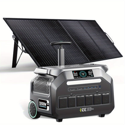 IEE P3200 Power Station 200W 400W Solar Panel (Optional), 2048Wh/3200W (6400Peak) Solar Generator, 1800W Super Fast Charging, LiFePO4 Battery, APP Control Emergency Power Station for Home, Camping, Power Outages