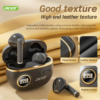 ACER TWS Wireless Earbuds with Deep Bass Stereo + Call Noise Cancellation, Long-Lasting Comfort, HIFI Sound, Lightweight Touch Design, Classic Retro Style, Non-Painful Wear for Sports, Running, Learning, Business, Music - Chr