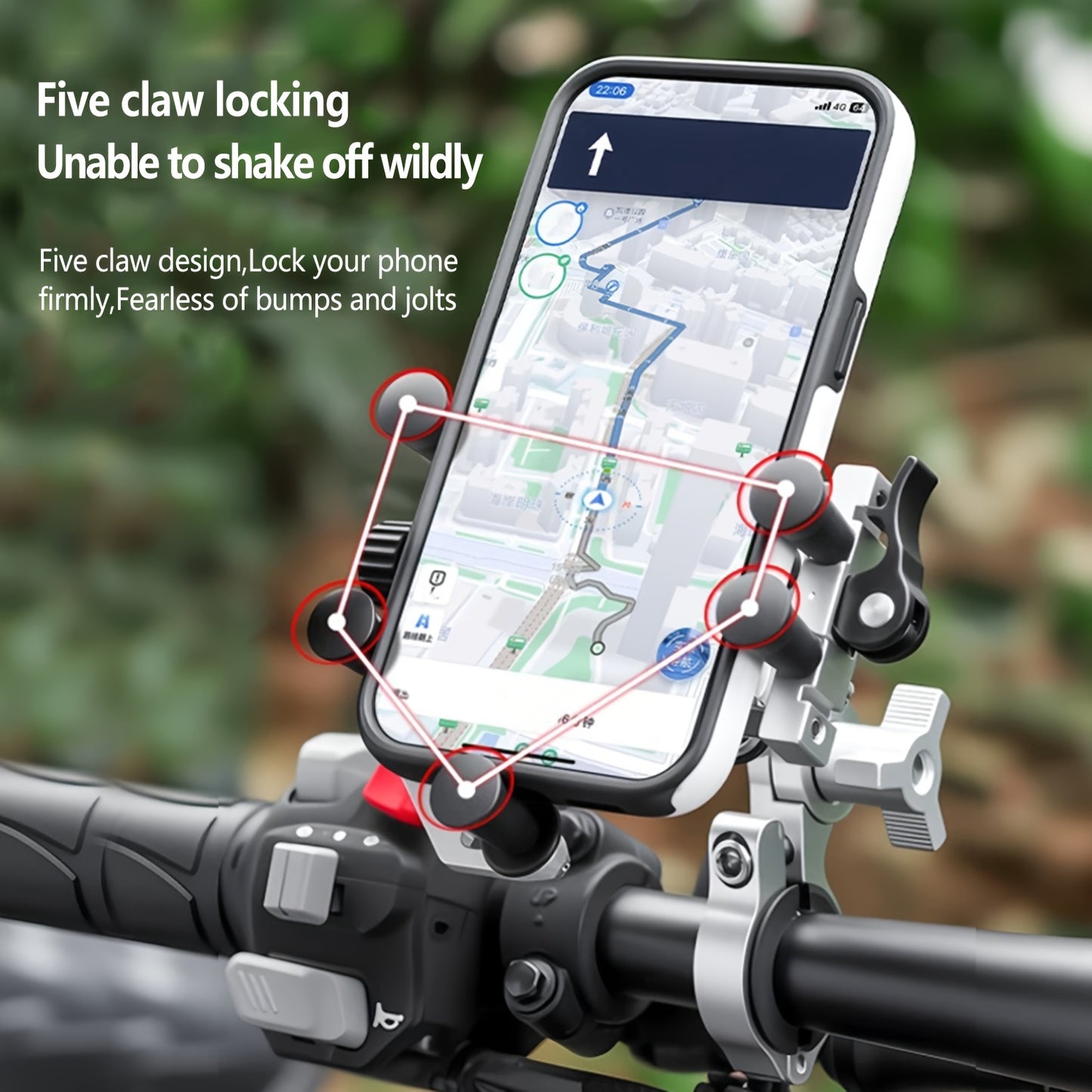 [Riding Phone Bracket] Outdoor Riding Bracket, Motorcycle Mobile Phone Navigation Bracket, Can Rotate 360°, Shock Absorption And Anti Shake, Electric Bicycle Takeaway Bracket, Car Delivery Knight Special Fixed Bracket, Multi