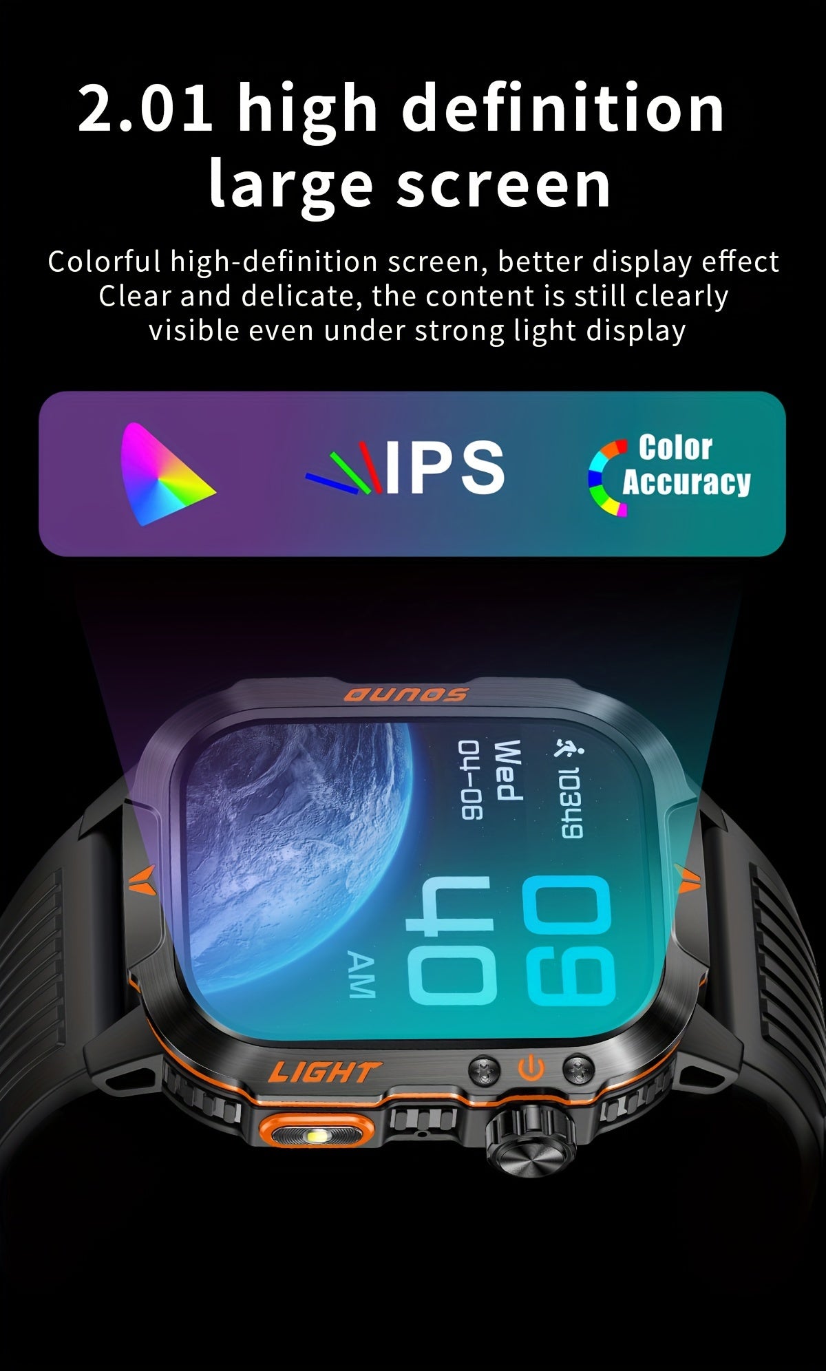 QTLJJBY Outdoor Sports Smartwatch with One-Touch Call Answering/Dialing, Message Notifications, Multiple Sports Modes, Activity Tracker (Calorie, Pedometer), Flashlight, 600mAh Battery, IP68 Waterproof, Couple's Watch, Perfec
