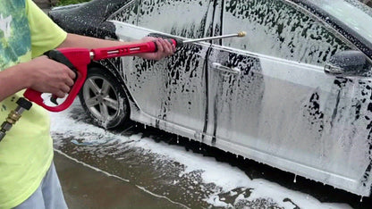 5000 PSI High-Pressure Wash Gun with 5 Nozzle Heads & M22 Connector - 39-Inch Heavy-Duty Stainless Steel Pressure Washer for Cars, Trucks, Motorcycles, Bikes, Lawn Equipment - Ergonomic Handle, Durable Construction, Car Wash