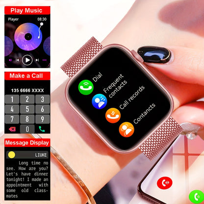 COIUSOR Smart Watch Built-In LED Flashlight, 1.85-inch HD screen, Mobile phone Synchronization information, Wireless call, information call reminder, 100+ sports mode, Fitness Smart watch, for Android mobile phones, Smart Wat