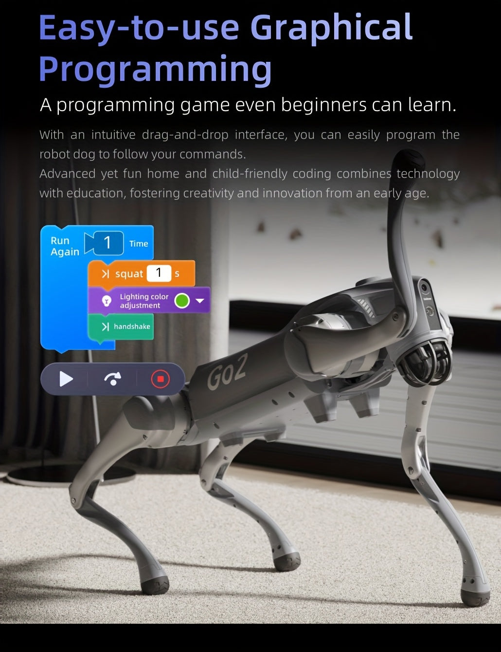 Unitree Go2 AI Robot Dog Smart Bionic Robot, Robot Pet, Home Automation, Modern Robot, Futuristic Design, Highquality Build, Durable Construction, Wireless Robot, Appcontrolled Robot