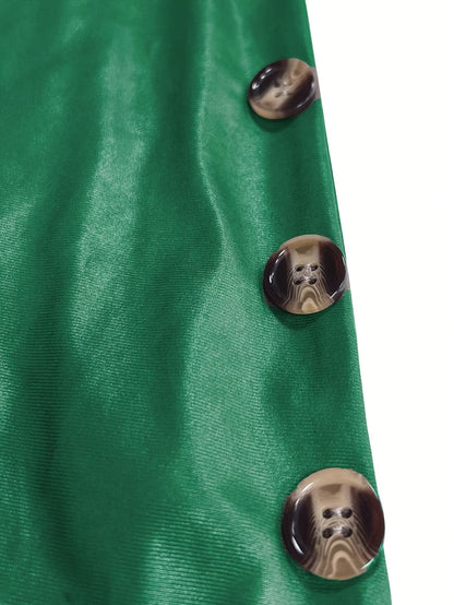 [Sexy Slit Dress] Women'S Solid Color Bodycon Hot Dress with a Stylish Belt, Fitted Long Sleeves, And a Sexy Side Slit, Mid-Length.