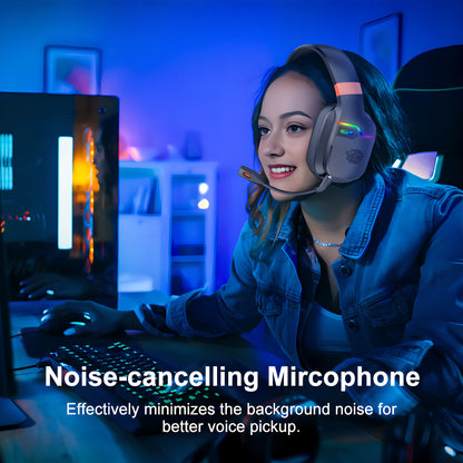 Colusi Gaming Headset with Detachable Mic, 2.4G Wireless USB Gamer Headphones with Mic for PS4PS5/Laptop/PC/Mac, Bass Surround, Suitable for Travel, Work, E-Sports Games, Music Various Scenarios, Work Headphones, Gaming Headp