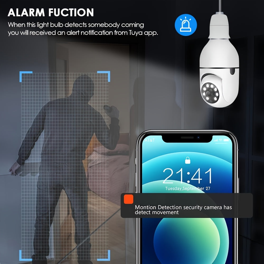 10pcs FHD 2MP Wireless Light-Bulb Security Camera, Work With 2, 4ghz WiFi, Motion Auto Tracking, 2 Way Audio, Spotlight Night Vision, E27 Screw-in CCTV Camera