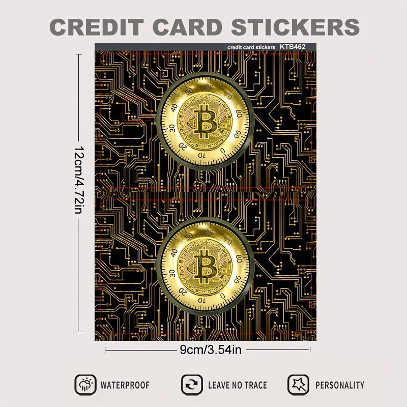 2pcs Bitcoin & Ethereum Privacy Stickers - Scratch-Proof PVC Credit Card, Bank Card, ID Card, Passport, Phone - Matte Finish, Single-Use Privacy Stickers for Credit, Bank Cards, Ids - Compatible With Bitcoin, Ethereum, Crypto