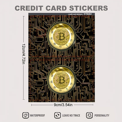 2pcs Bitcoin & Ethereum Privacy Stickers - Scratch-Proof PVC Credit Card, Bank Card, ID Card, Passport, Phone - Matte Finish, Single-Use Privacy Stickers for Credit, Bank Cards, Ids - Compatible With Bitcoin, Ethereum, Crypto