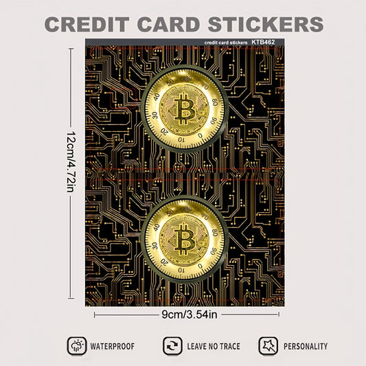 2pcs Bitcoin & Ethereum Privacy Stickers - Scratch-Proof PVC Credit Card, Bank Card, ID Card, Passport, Phone - Matte Finish, Single-Use Privacy Stickers for Credit, Bank Cards, Ids - Compatible With Bitcoin, Ethereum, Crypto