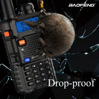 Set of 8 Baofeng UV-5R 5W Radios, Long-Distance Walkie-Talkies Equipped with a Flashlight, Featuring a Two-Way Handheld Design with an Ultra-Long Standby Time of 48-72 Hours, Ideal for Survival Gear During Hunting And Camping