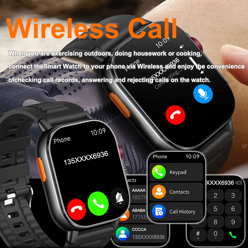 SENBONO Outdoor GPS Smart Watch for Men & Women - 2.01" HD Display, GPS, Compass, Altitude, Wireless Calls, 100+ Sports Modes, Music Control, Weather, Alarm, Camera Control, AI Voice Assistant, Calculator, Sleep Monitoring, U