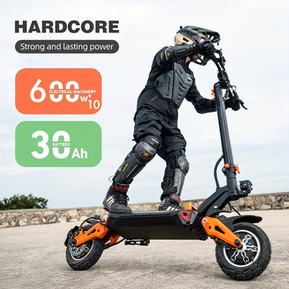 Adult Electric Scooter with 60V 30Ah Battery & 50-55 Mile Range - Heavy-Duty 397 Off-Road All-Terrain Commuter, One-Button Folding System, Dual Suspension & Disc Brakes, Compatible with 100-240V AC Power ( Plug) - for long-ra
