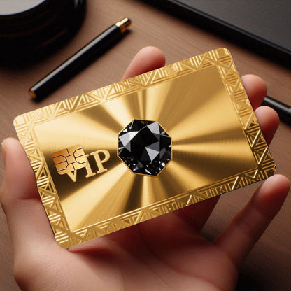 Golden Texture Synthetic Gemstone VIP Sticker Set, 2pcs Durable Privacy Stickers Made of PVC Material, Suitable for Credit Cards, Transit Cards, Debit Cards, etc., Protects Bank Cards from Scratches, Removable Self-Adhesive D