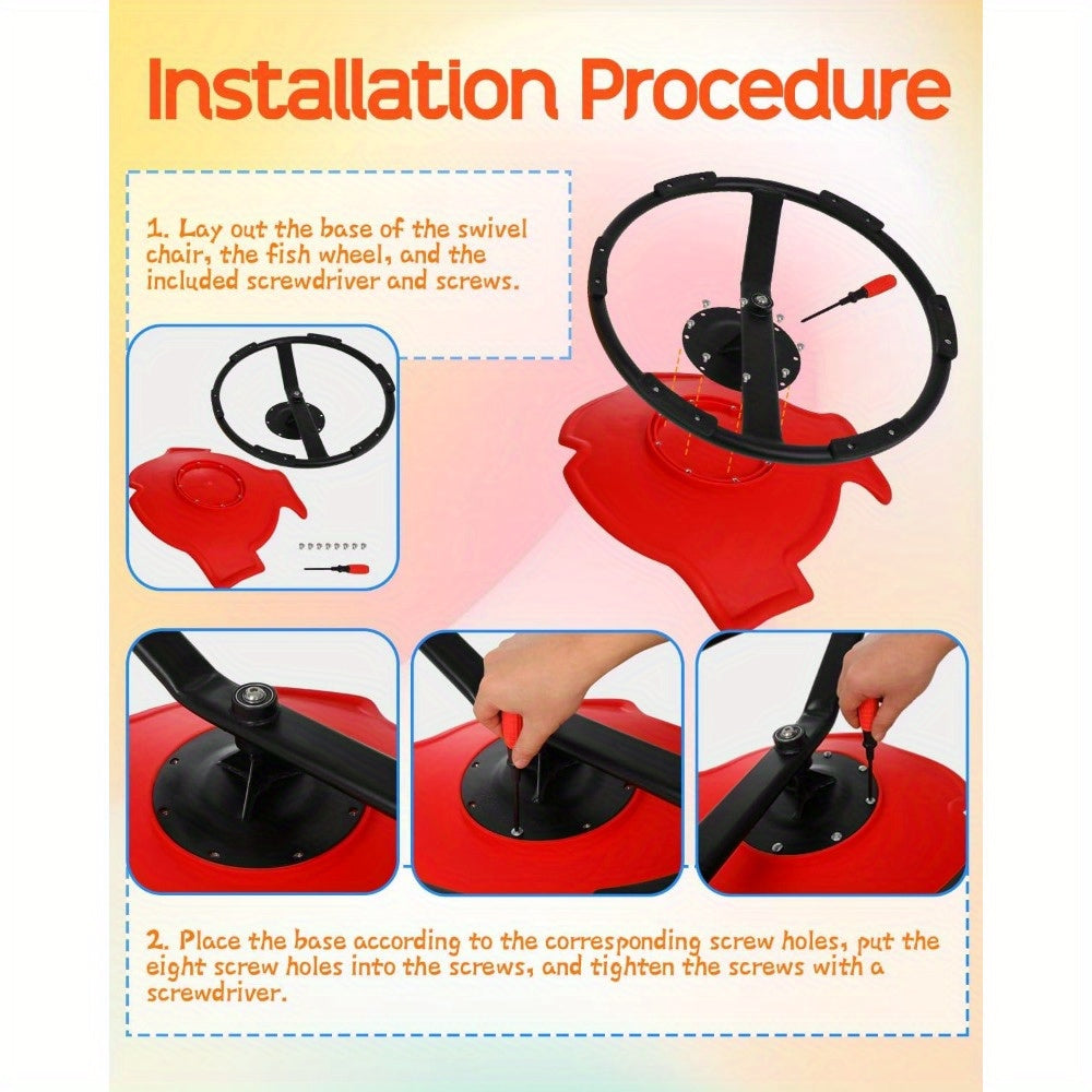 GCCSJ Spinning Chair for Kids Sensory, Kids Swivel Chair, Kids Sensory Swivel Chair, Sit and Spin for Autistic Child, Red Non-Slip Metal Base Spin Sensory Chair, Improving Child'S Brain Development