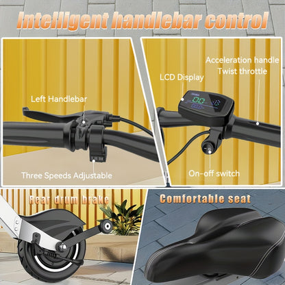 2Wheels 10'' Tires Electric Scooter 36V 7.5AH Battery 250W Motor 15Mph 15Miles, Electric Scooter for Women, Scooter Electric Fast, Scooter, Electric Scooter with Seat, Lastmile Transport, Urban Commuting, Modern Mobility, Por