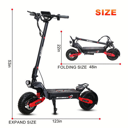 Adult Electric Scooter, Electric Commuting Scooter, Range Of 28 Miles, 749W Motor With 19.9HPH Dual Braking System And Shock Absorption, 11 Inch Off-road Tire Folding Electric Scooter With 48V13/23AH Three Levels Equipped Wit