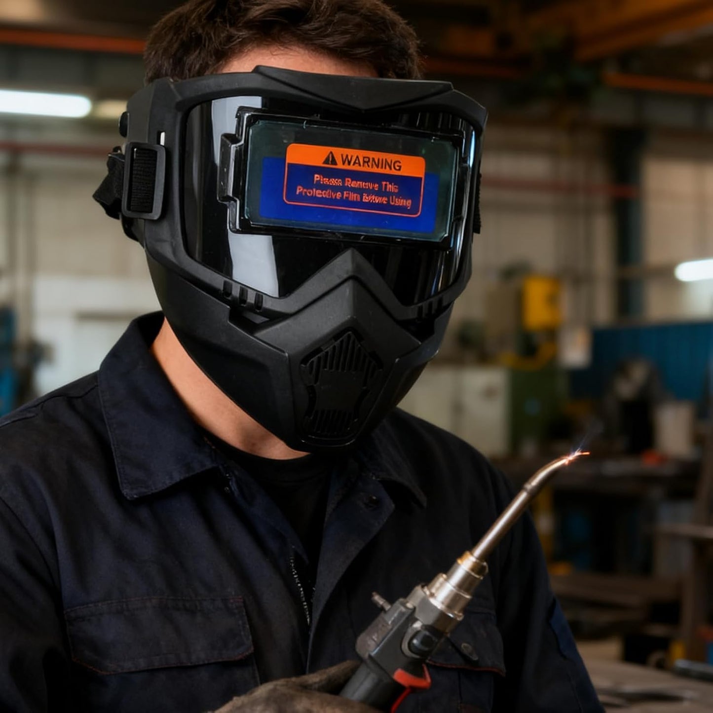 Welding Auto Darkening-Full Face Welding Helmet-Glare Blocking Face Protector, Arc Flash Shield Heat-Insulating Helmet, Eye Protection Gear for Professional Welders-UV IR Protection for Woodworking Metalworking Sanding Mowing