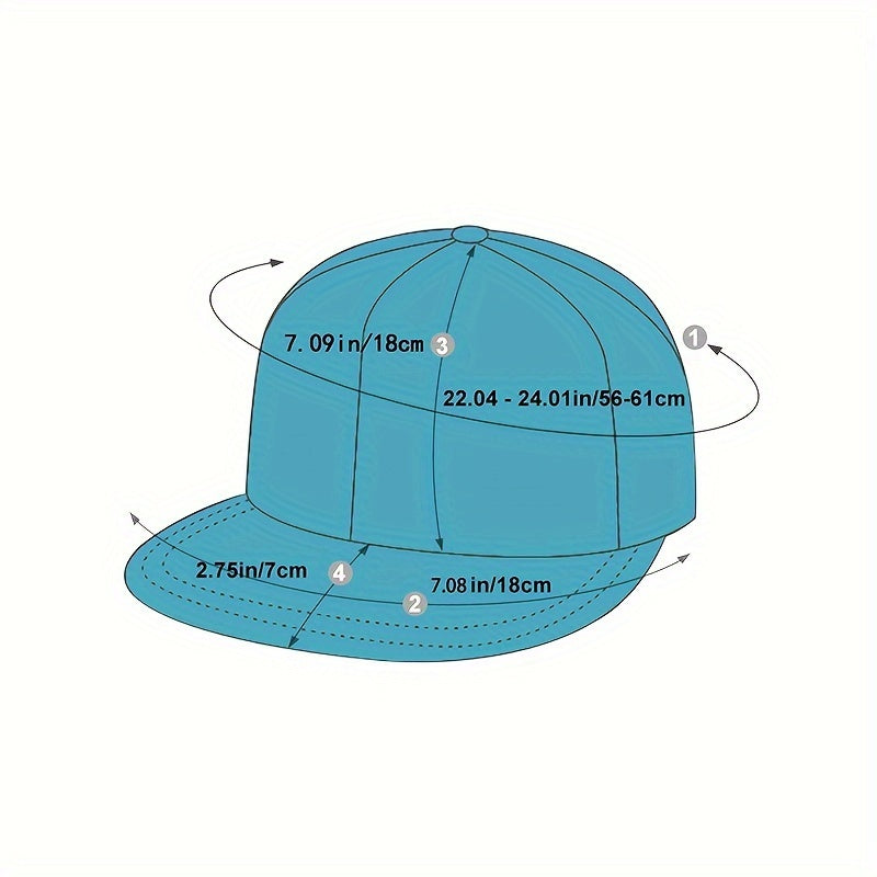 AC Embroidered Snapback Cap for Men & Women - Outdoor Sports Fashion Flat Brim Hat with Side Lettering, Hand Washable Acrylic Knit Fabric - Single Pack - For Sports Enthusiasts & Casual Wear - Perfect Gift for Outdoor Lovers