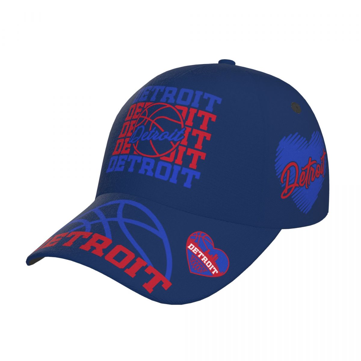 Detroit Baseketball  Cap Adjustable City Print Snapback Hat Game Day