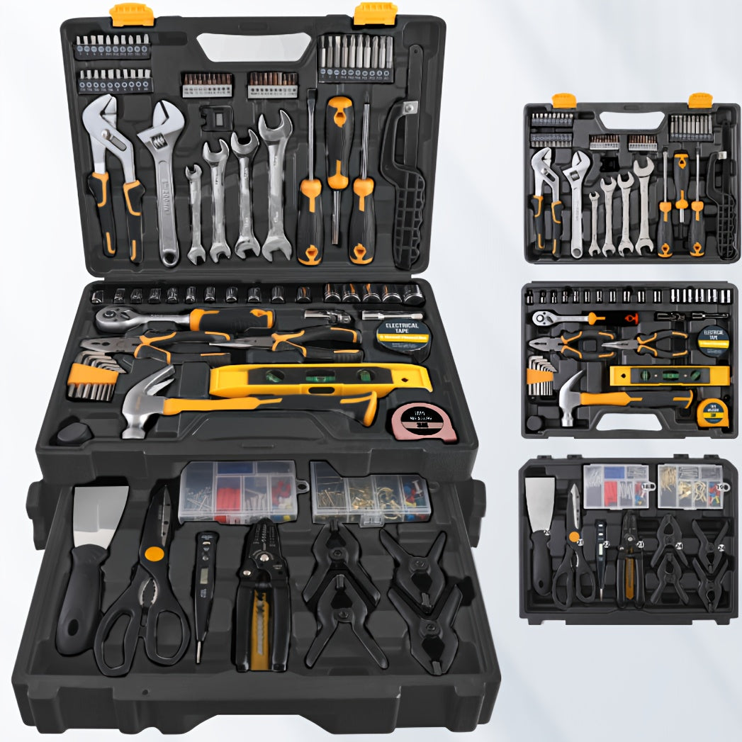 Tool Set, Car Repair Tool Set with Metal Toolbox Storage Box, Toolbox Storage Box with Drawers, Car Portable Iron Toolbox, Hand Tool Set, - Perfect for Maintenance Workers, Father's Day, Valentine's Day Gifts