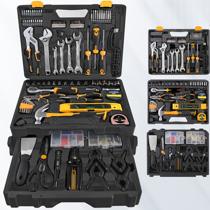 Tool Set, Car Repair Tool Set with Metal Toolbox Storage Box, Toolbox Storage Box with Drawers, Car Portable Iron Toolbox, Hand Tool Set, - Perfect for Maintenance Workers, Father's Day, Valentine's Day Gifts
