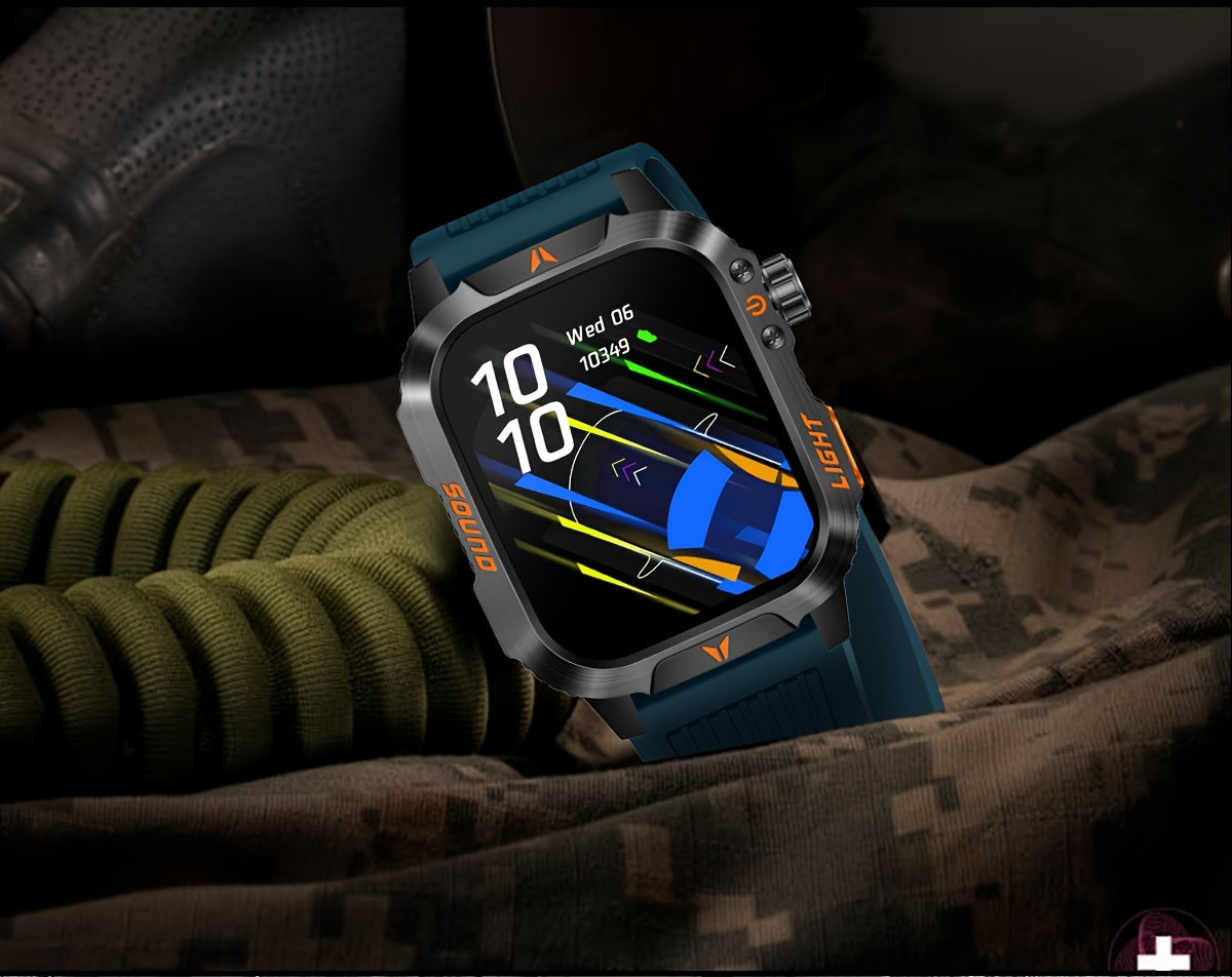 QTLJJBY Outdoor Sports Smartwatch with One-Touch Call Answering/Dialing, Message Notifications, Multiple Sports Modes, Activity Tracker (Calorie, Pedometer), Flashlight, 600mAh Battery, IP68 Waterproof, Couple's Watch, Perfec