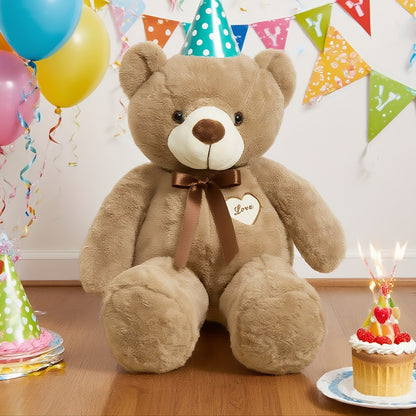 47inch 55inch Big Teddy Bear Stuffed Animal Giant Teddy Bear with Love Heart Large Plush Toy Huge Soft Doll Gift for Kids Girls Girlfriend on Birthday Valentine'S Day Christmas