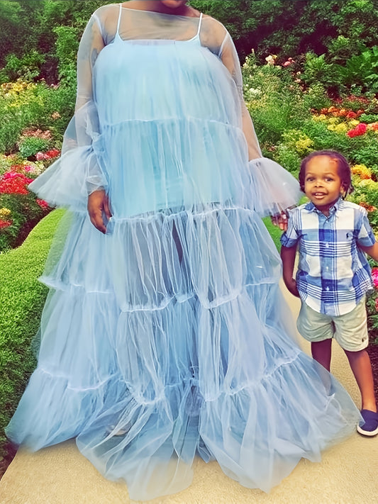 Women' Sexy Lace Off-Shoulder See-Through Maxi Dress - Neck -Line Party Gown with Long Pleated Train Suitable for Club, Prom, Wedding Dresses