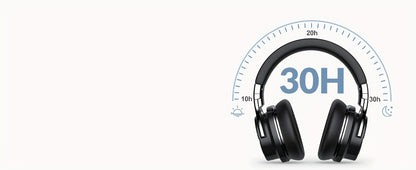 Active Noise Cancelling Wireless Headphones, 30H Playtime, with Microphone, Deep Bass, 30 Hours Playtime