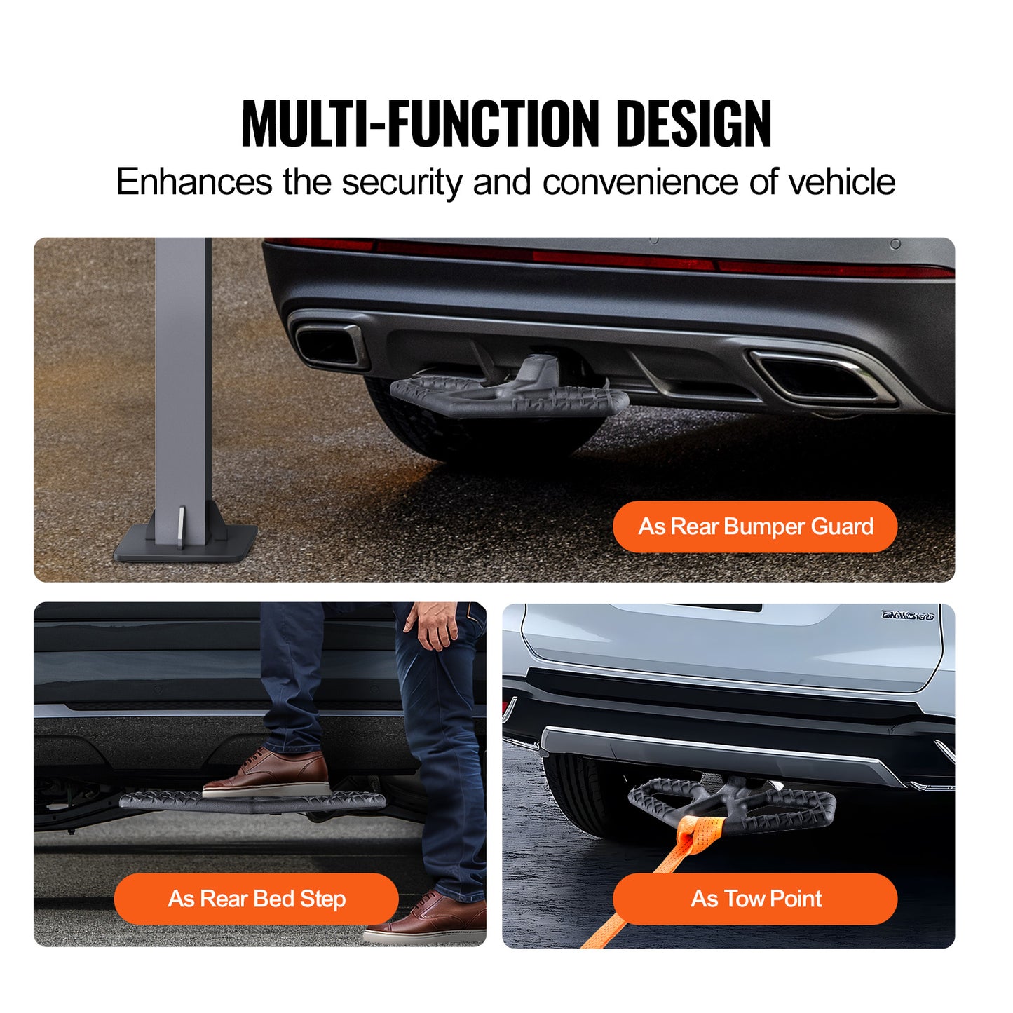 VEVOR Hitch Step for 2" Receiver Universal Trailer Tow Rear Bumper Guard Steel Arrow/elbow type