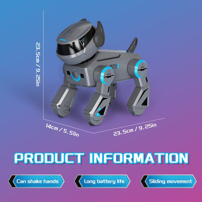 2.4Ghz RC Robot Dog with 2D/3D Acrobatics, Music & Dance, Intelligent Programming, USB Rechargeable Battery, Remote Control, for Boys & Girls, Ages 6 & Up