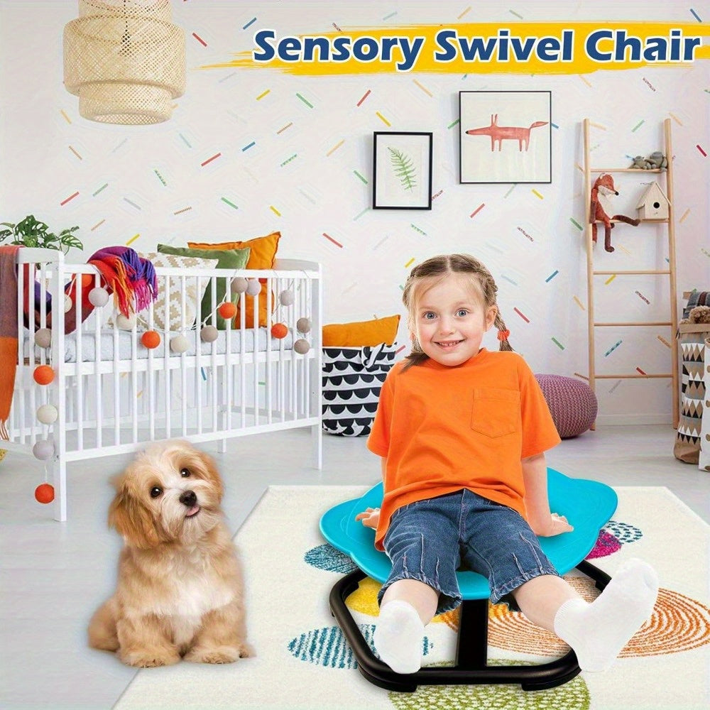 Training Chair, Sensory Swivel Chair, Spinning Chair, Sit and Spin for Improving Body Coordination, 360° Rotating Seat, Metal Base