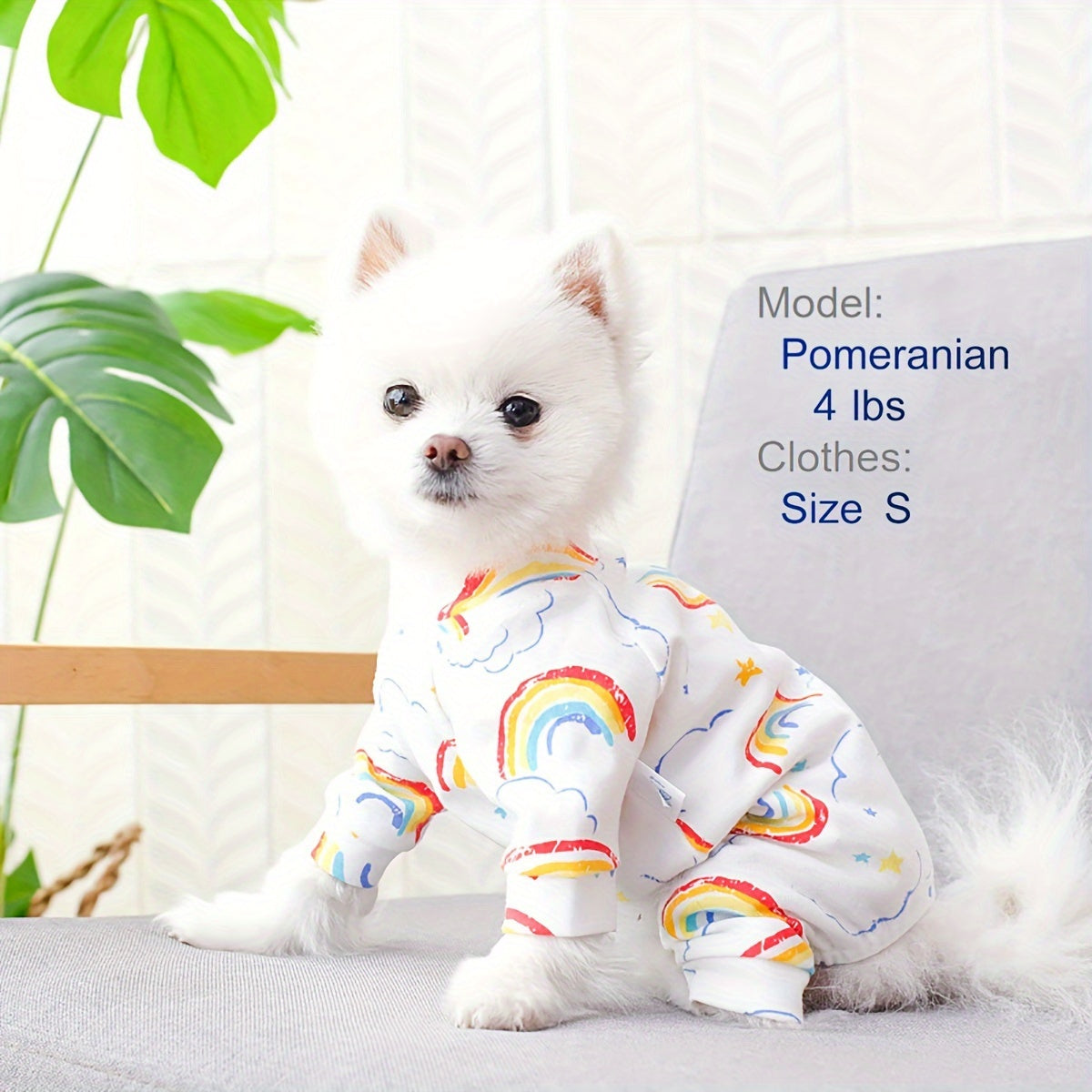 Pajamas with a Rainbow Design for Pet Dogs