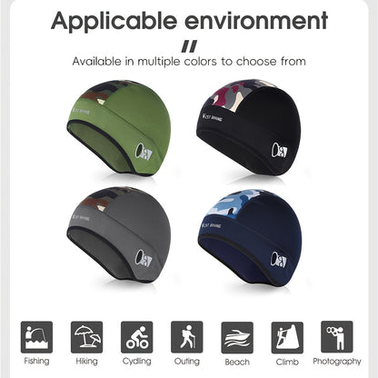 WEST BIKING Winter Cycling Warm Camouflage Hat Fleece Windproof Head Cover Extended Ear Protection Hat With Glasses Hole Wearable  Helmet Cycling Running Fishing Skiing Hat Sports Equipment