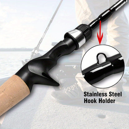 Baitcasting Fishing Rod and Reel Combo, 4 - Piece Portable Travel Casting Rod, Baitcasting Combo