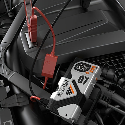 Car Battery Emergency Power Supply, 16000mAh Car Jump Starter, With 150PSI Digital Tire Inflator, LED Display, Suitable For All Gasoline/3.17 Gallon Diesel, 60W Bidirectional Fast Charging, With Emergency Lighting, Safe And P