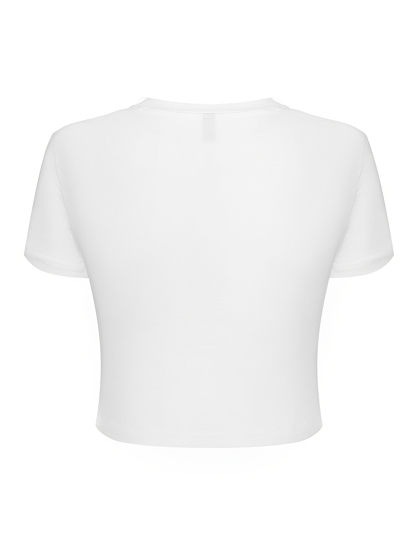 Fun flower-shaped letter creative pattern Women's fashionable short printed T-shirt, sexy slim-fitting waist-revealing Women's T-shirt, round-neck short Women's tight top, classic three-color short-sleeved casual, elegant, li